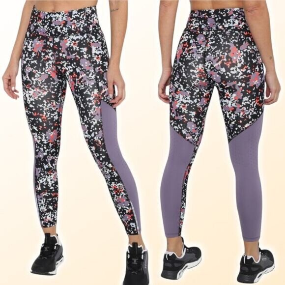 NWT UNDER ARMOUR Launch Printed High Rise Ankle Tights Sz XS - Picture 1 of 7